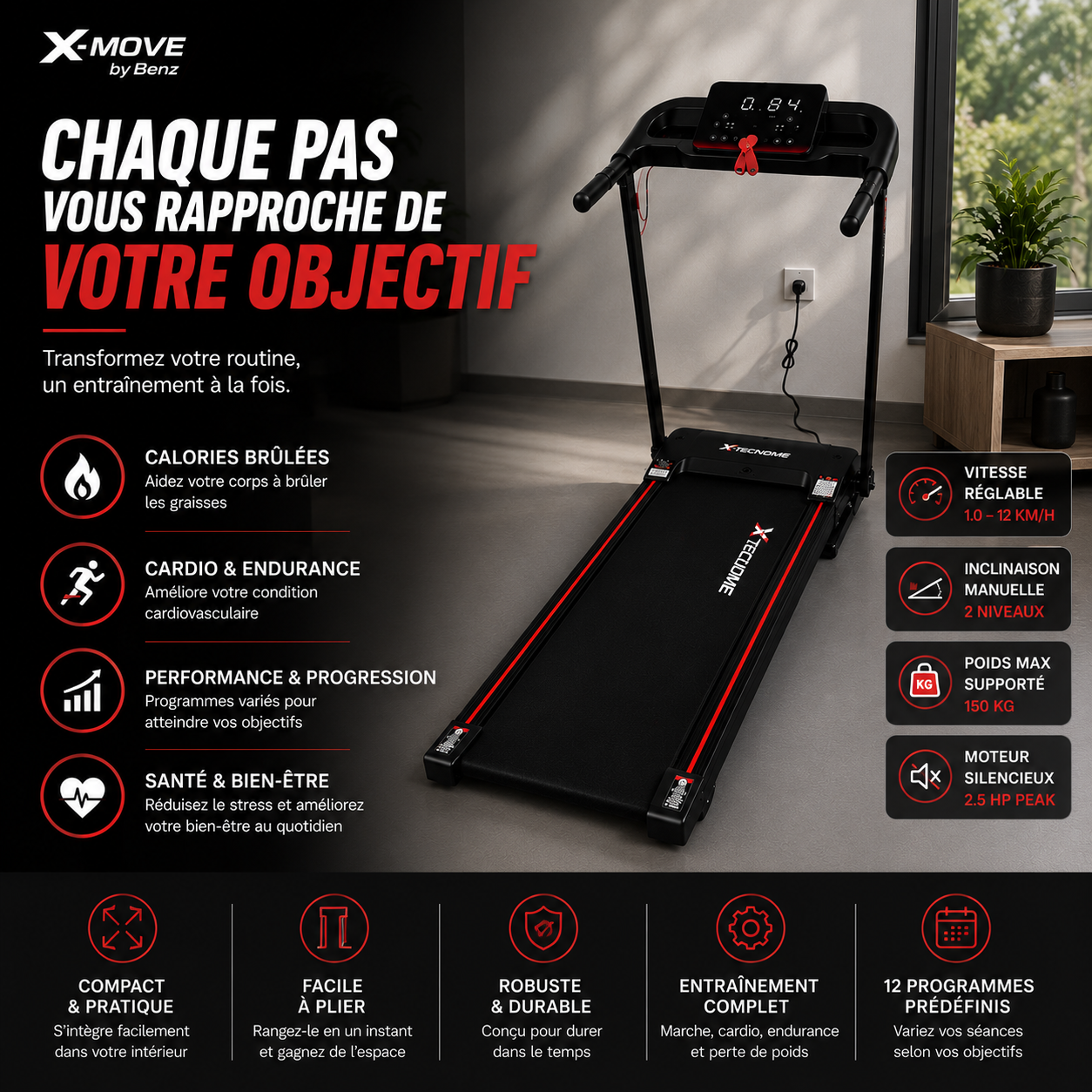Tapis de Course Pliant Compact